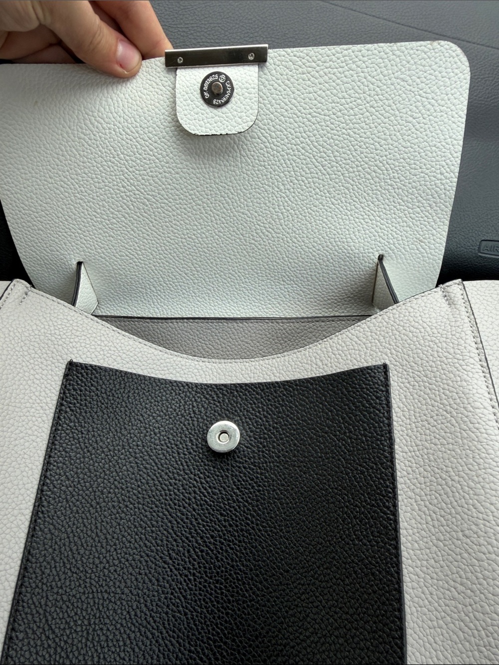 Steve Madden White, Black & Gray Colorblock Crossbody Bag - Picture 3 of 5